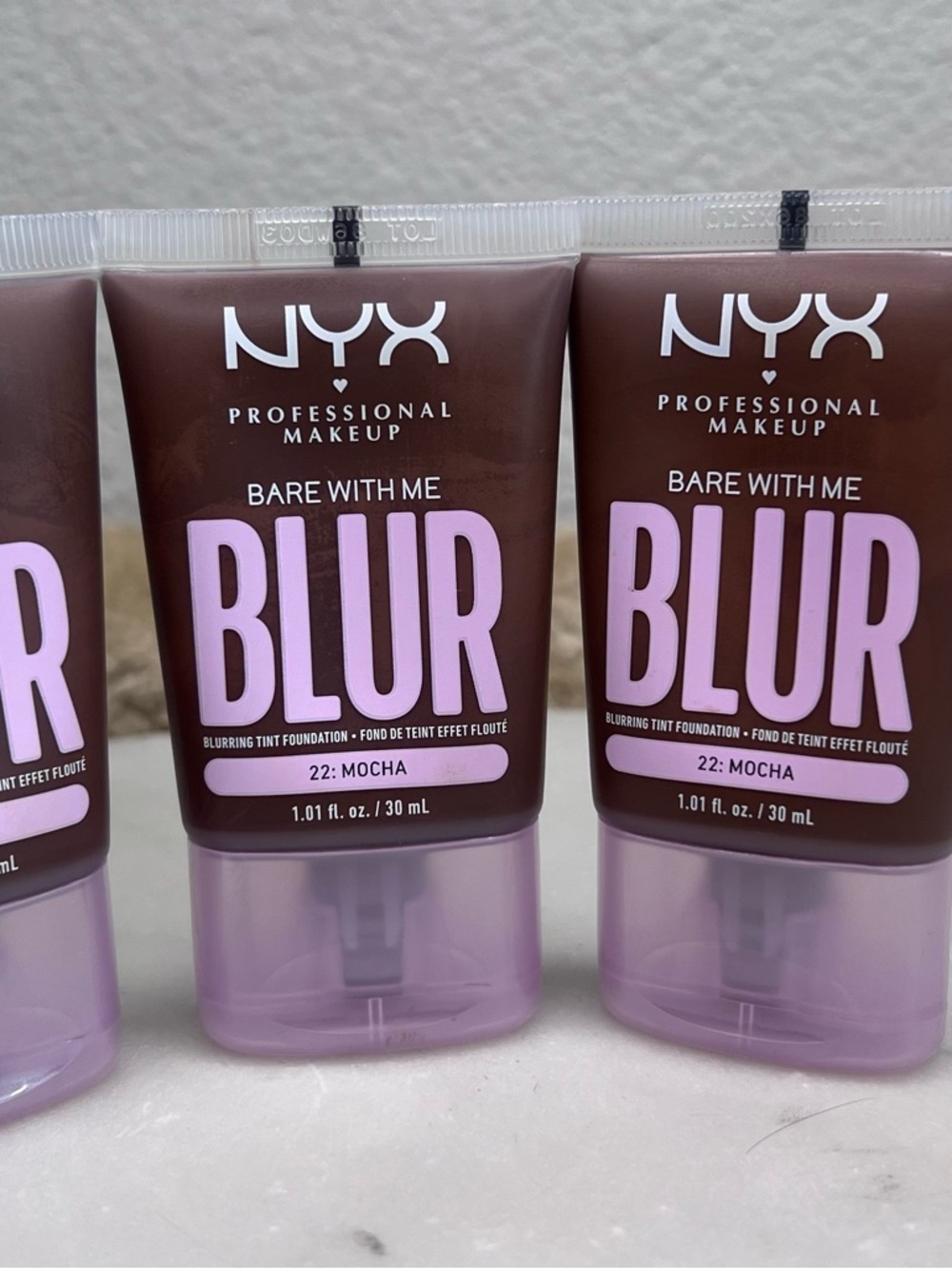 NYX Bare With Me BLUR Blurring Tint Foundation in Mocha - Brown & Pink
